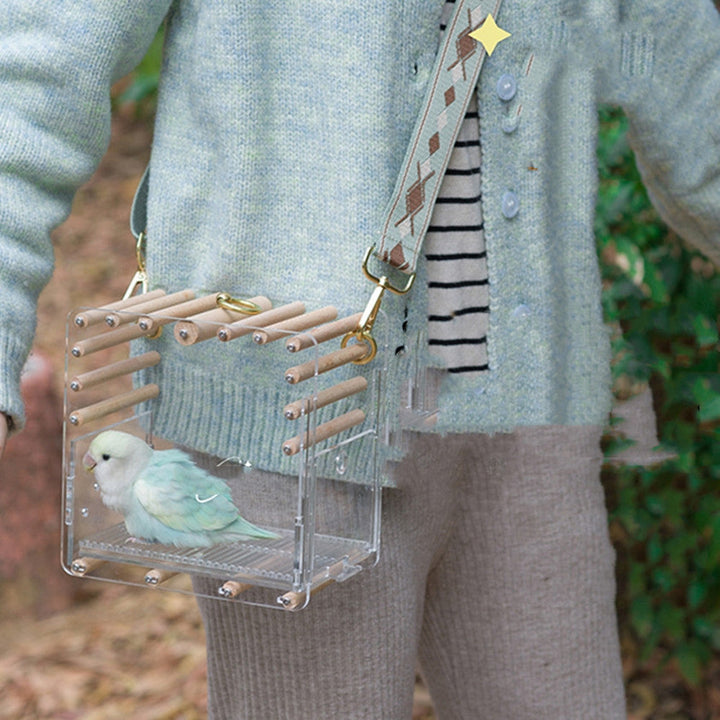 Discover the Full Transparent Bird Cage Log Acrylic Parrot