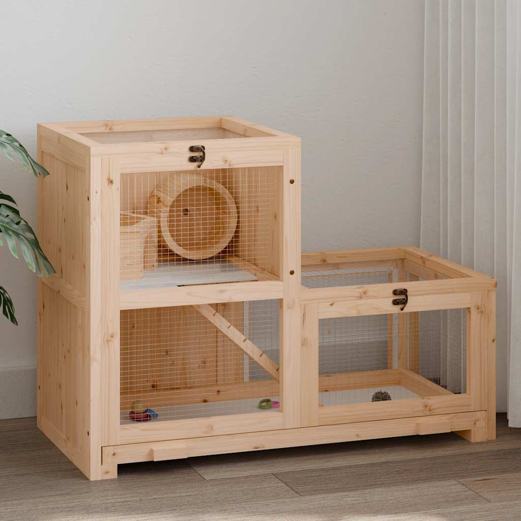 Hamster Cage 81x40x60 cm Solid Fir Wood