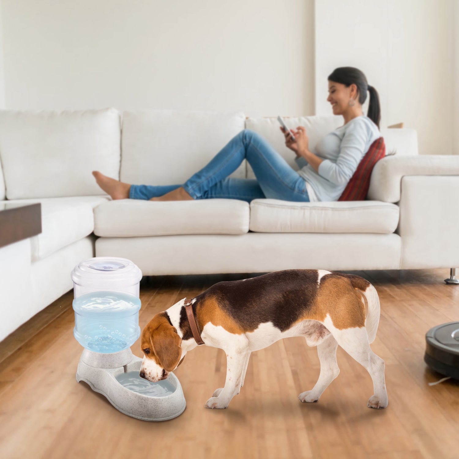 3.5L 1Gal Pet Water Dispenser Self-Dispensing Gravity Pets Water Feeder Automatic Pet Waterer Cat Dog