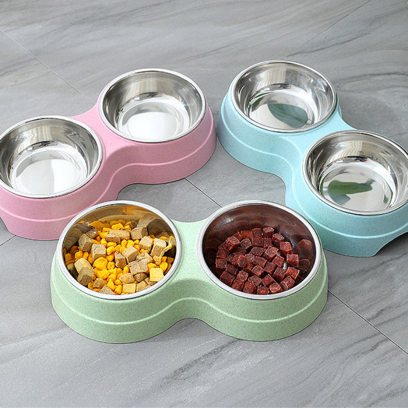Double Pet Feeding Bowls