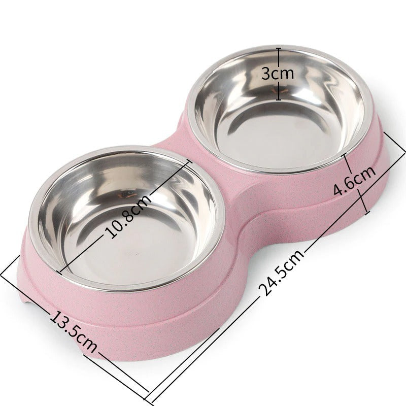 Double Pet Feeding Bowls