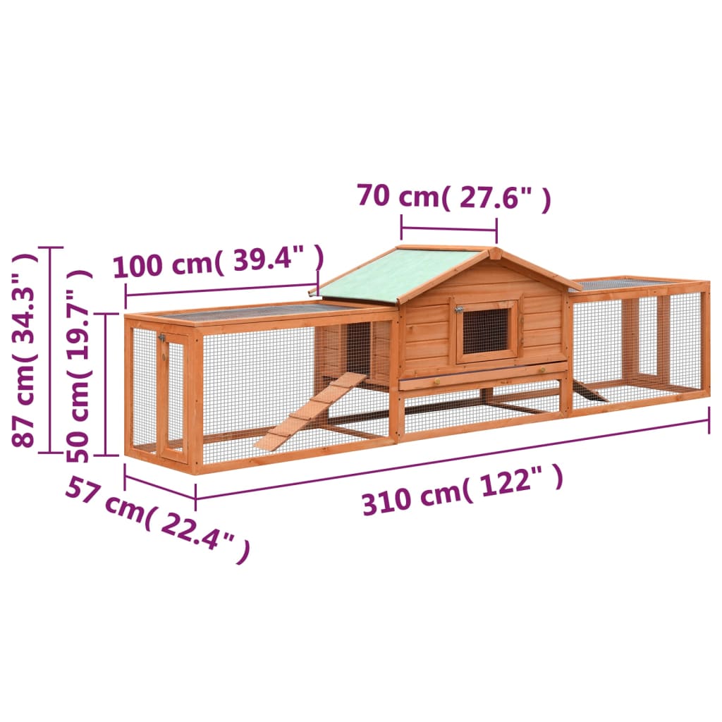 Rabbit Hutch 310x Pine & Fir Wood   Rabbit Hutch