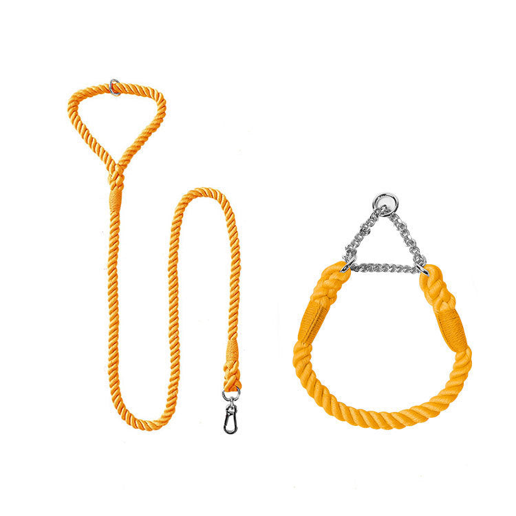 Woven Cotton Pet Dog Leash Collar Set