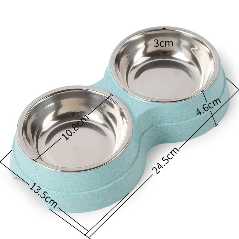 Double Pet Feeding Bowls