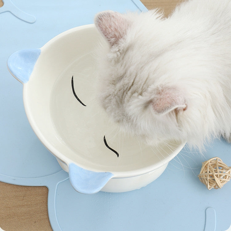 Pet High-footed Sloping Neck Guard Food Bowl